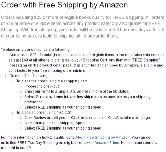 Free Super Saver Shipping